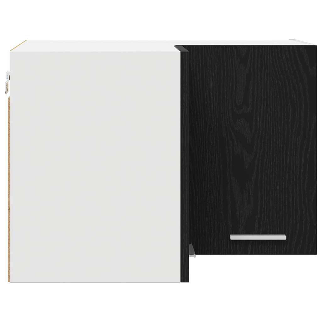 Hanging Cabinet Black Oak and White 57 x 57 x 40 cm