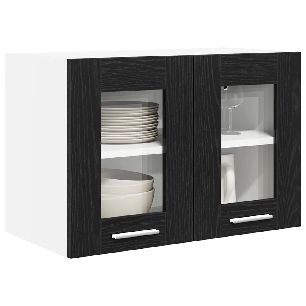 Hanging Cabinet 2 pcs Black Oak 60 x 31 x 40 cm Engineered Wood