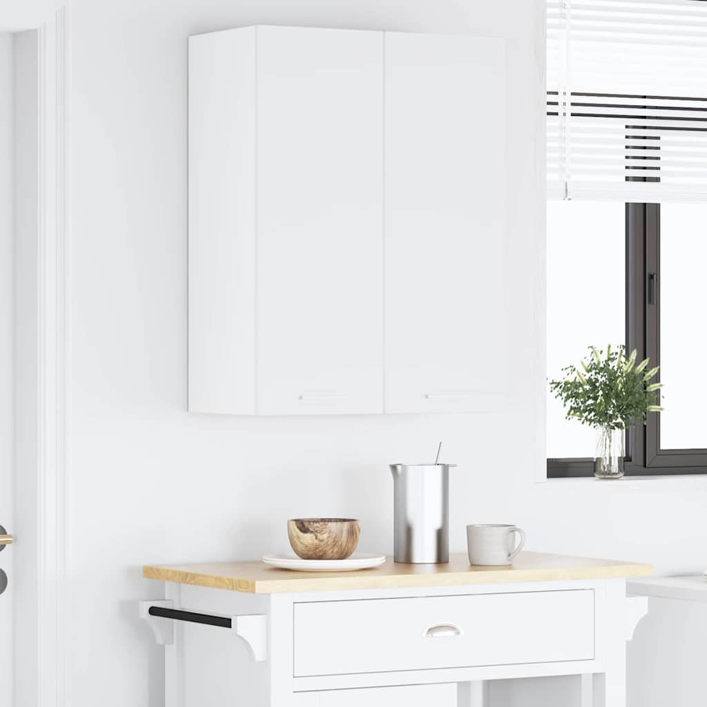 Hanging Cabinet with Door White 30 x 31 x 80 cm Engineered Wood