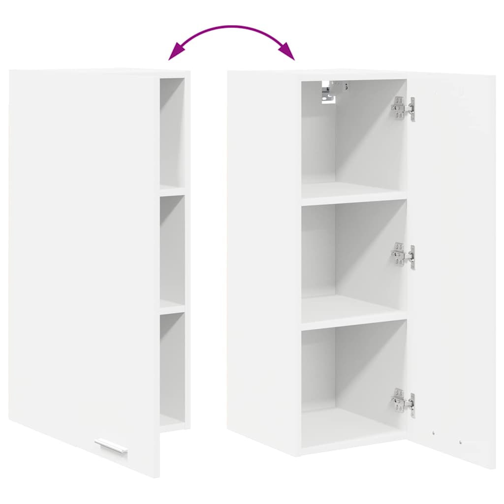 Hanging Cabinet with Door White 30 x 31 x 80 cm Engineered Wood