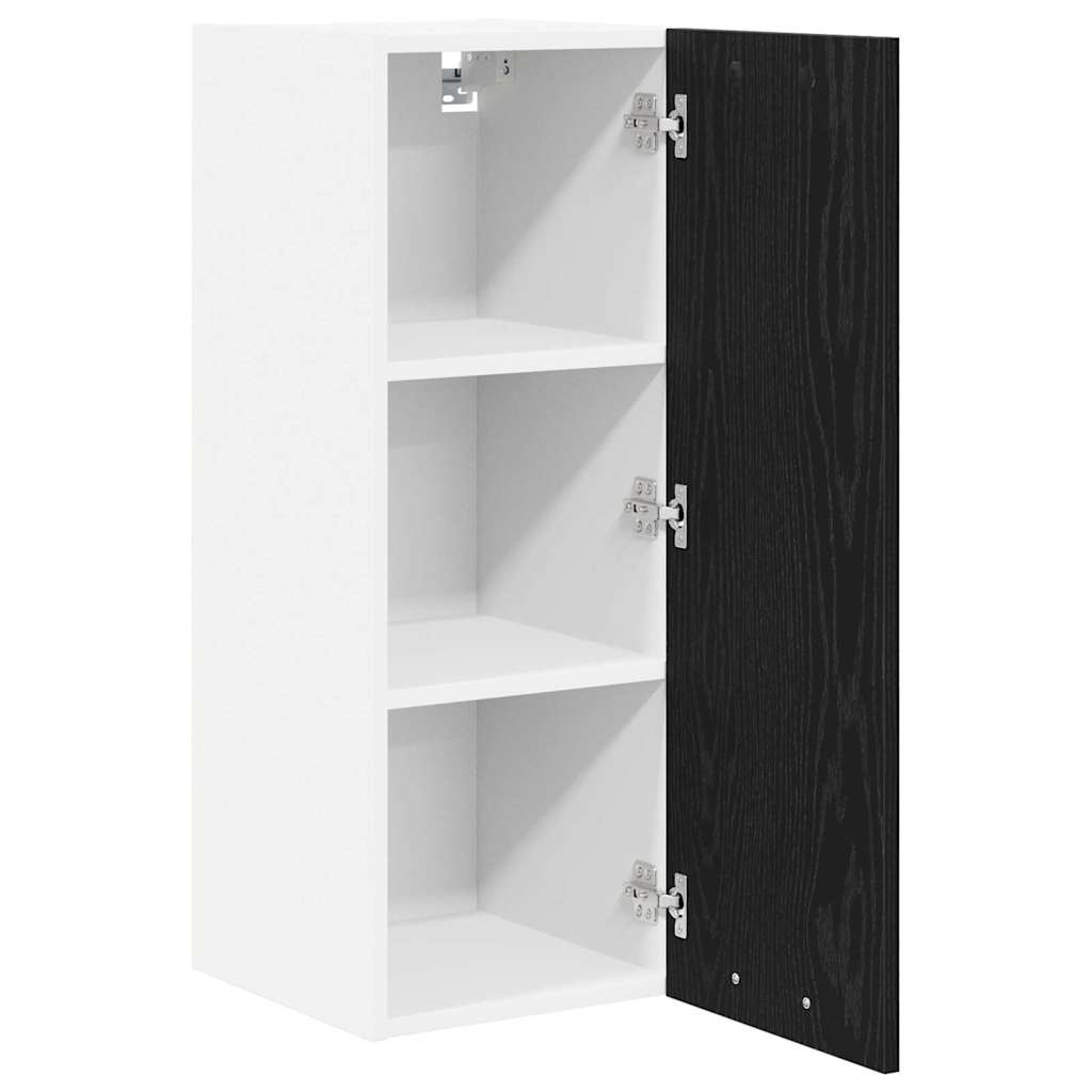 Hanging Cabinet 2 pcs Black Oak and White 30 x 31 x 80 cm