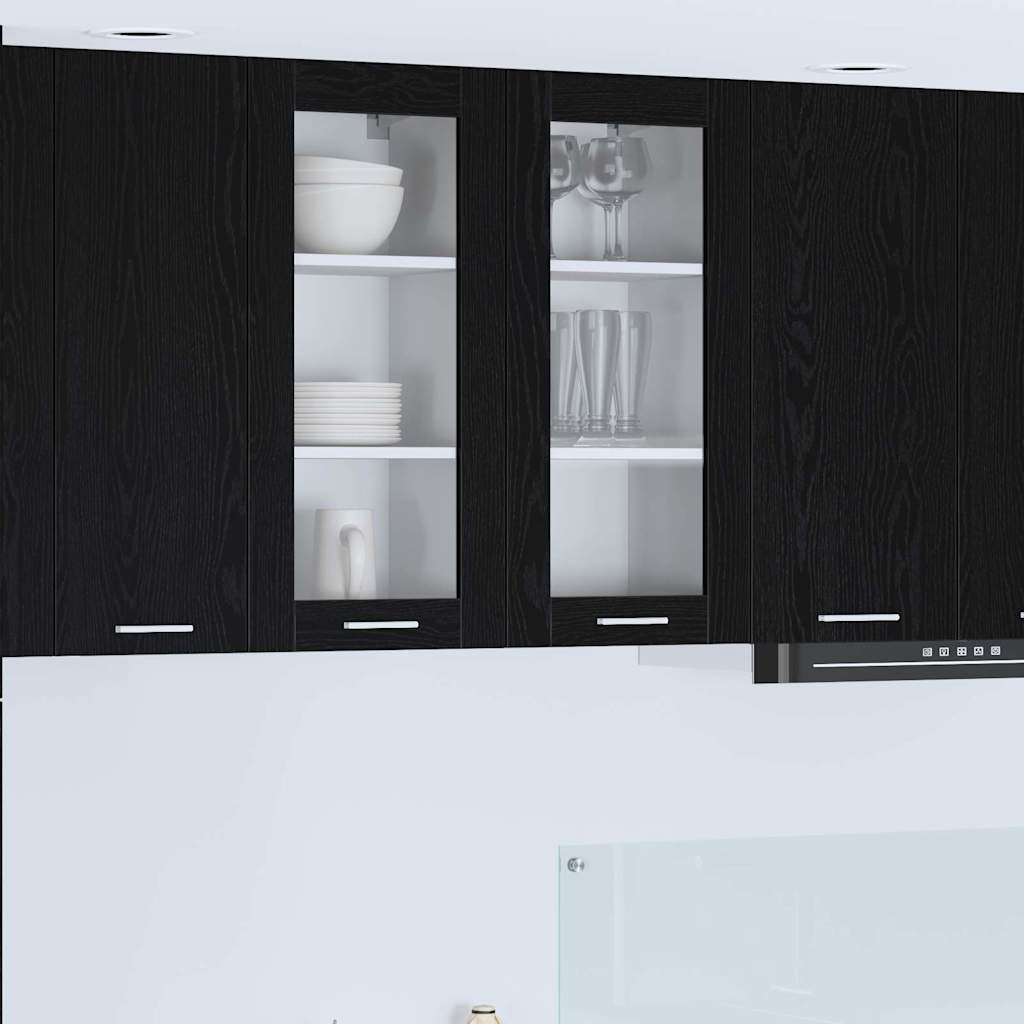 Hanging Cabinet Black Oak 40 x 31 x 80 cm Engineered Wood