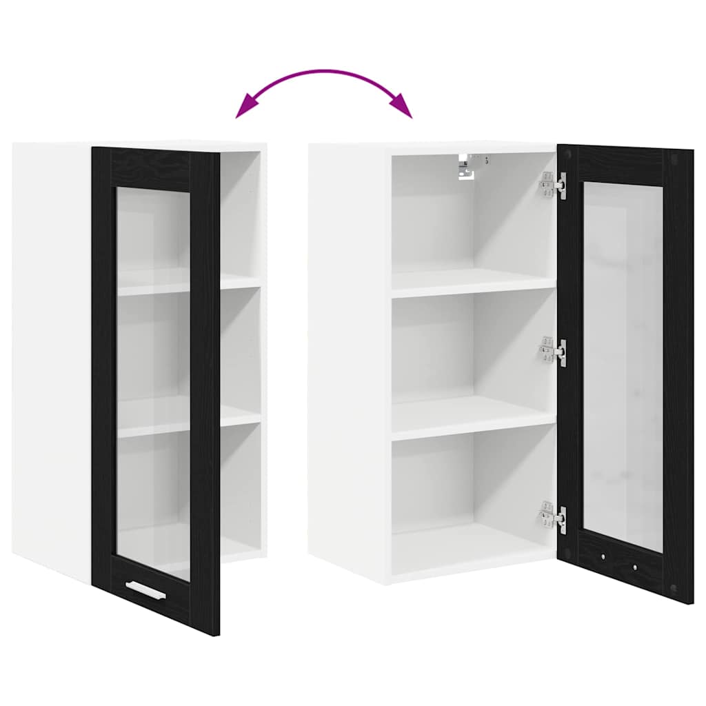 Hanging Cabinet Black Oak 40 x 31 x 80 cm Engineered Wood