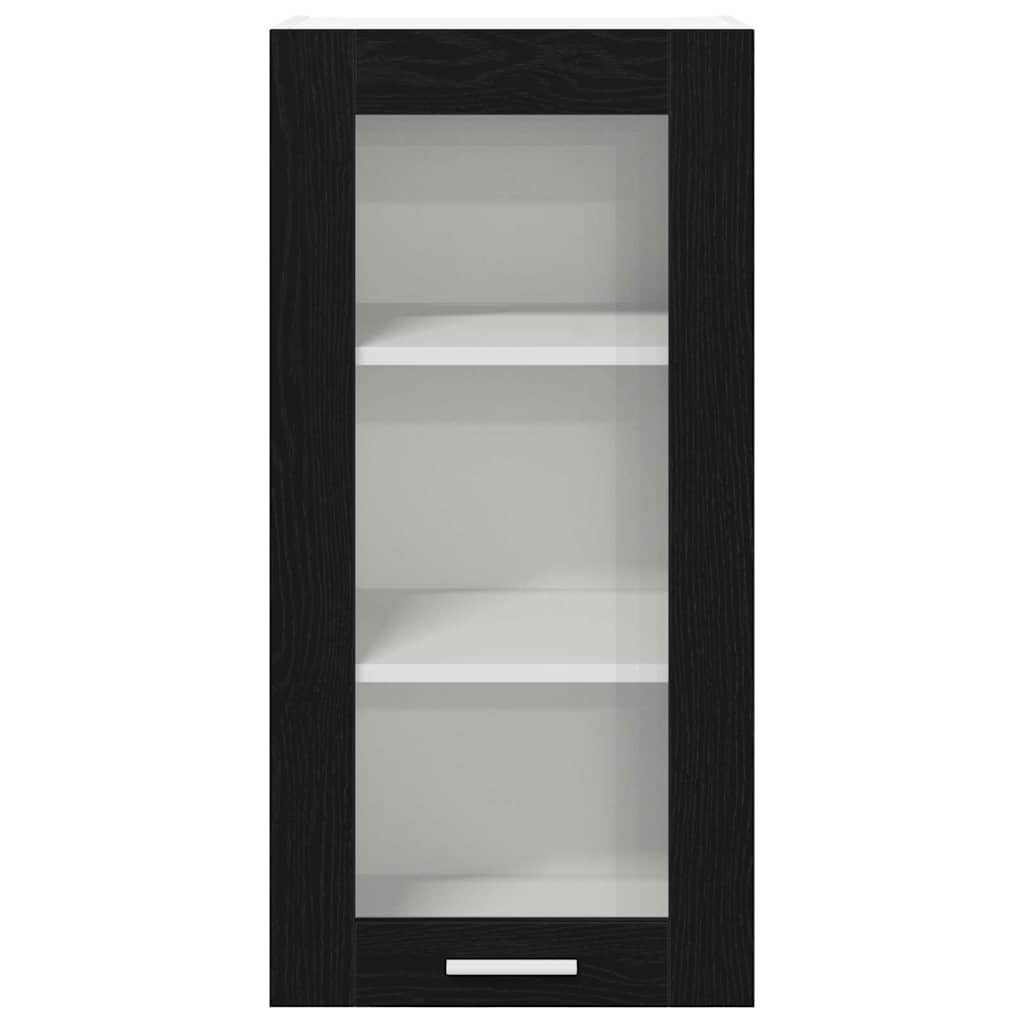 Hanging Cabinet 2 pcs Black Oak 40 x 31 x 80 cm Engineered Wood