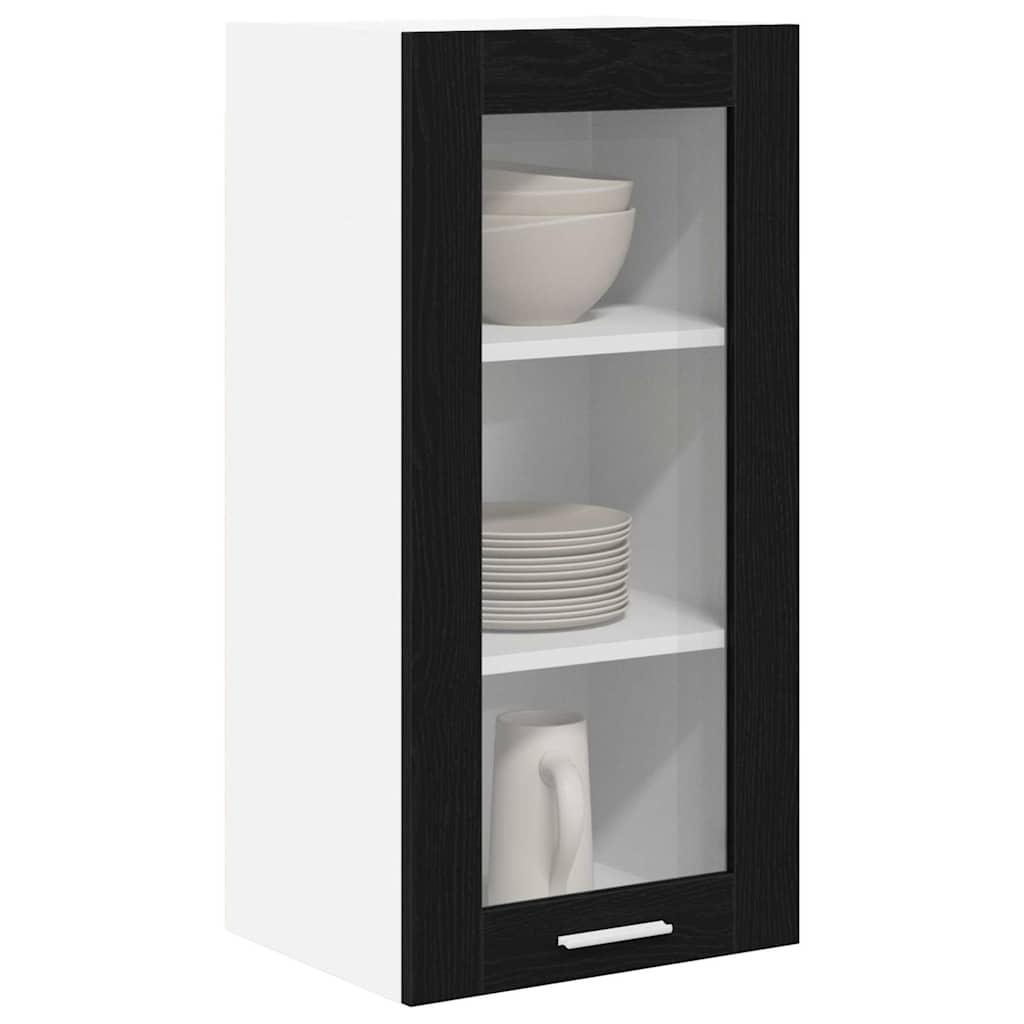 Hanging Cabinet 2 pcs Black Oak 40 x 31 x 80 cm Engineered Wood