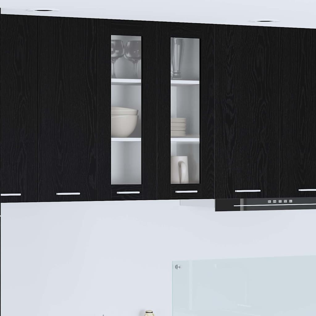 Hanging Cabinet Black Oak 60 x 31 x 80 cm Engineered Wood