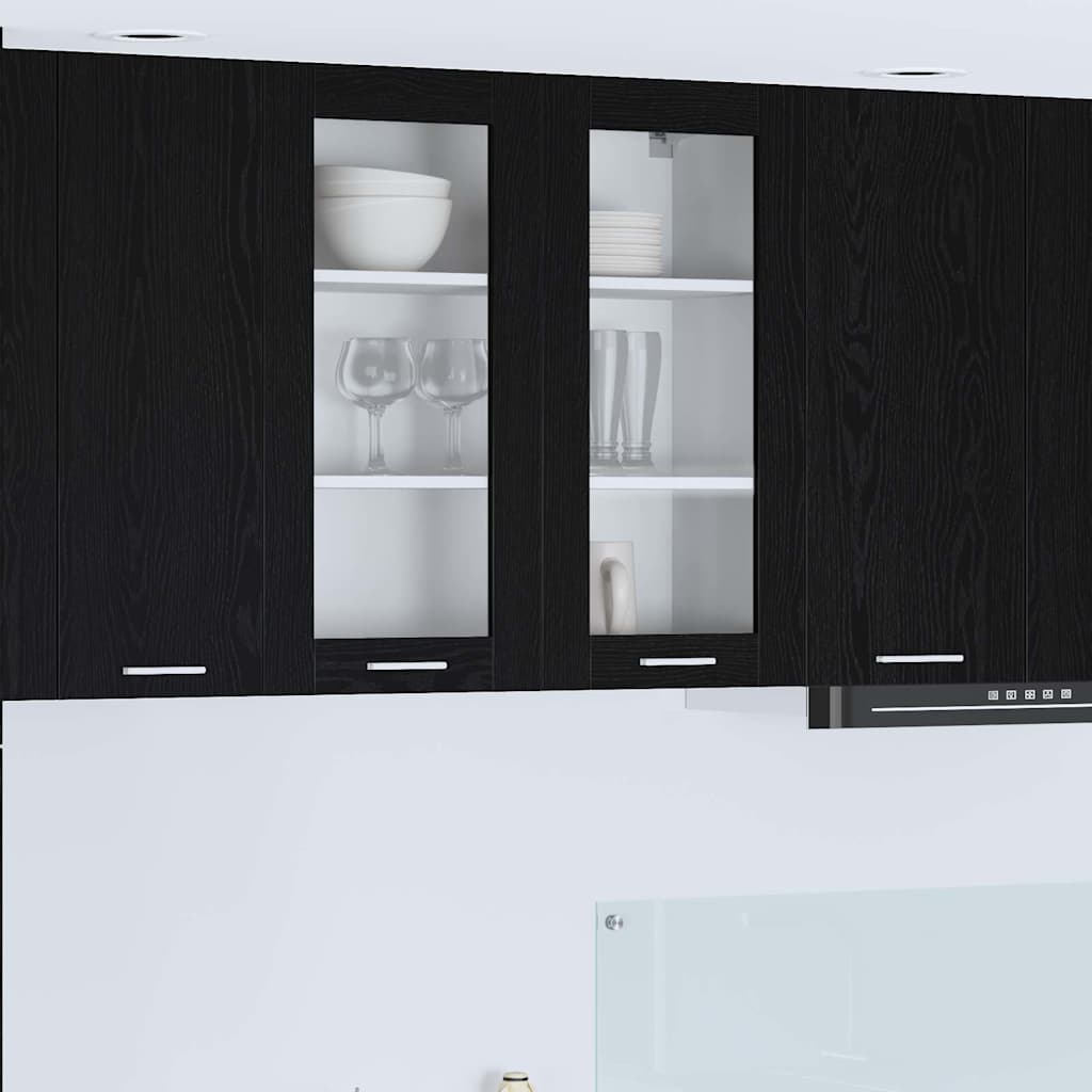Hanging Cabinet Black Oak 80 x 31 x 80 cm Engineered Wood