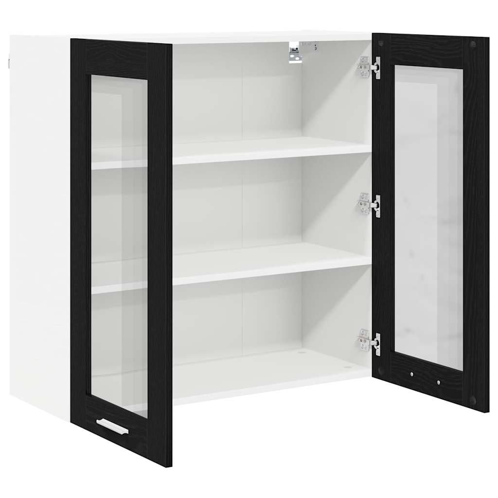 Hanging Cabinet Black Oak 80 x 31 x 80 cm Engineered Wood