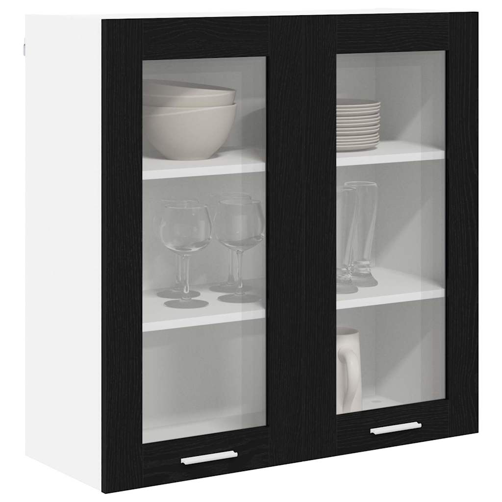 Hanging Cabinet Black Oak 80 x 31 x 80 cm Engineered Wood