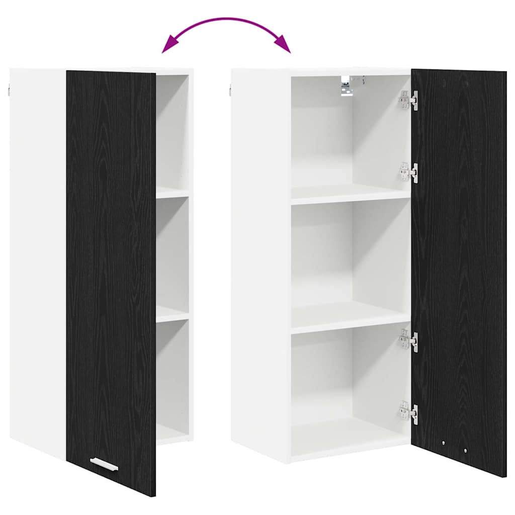 Hanging Cabinet Black Oak 40 x 31 x 100 cm Engineered Wood