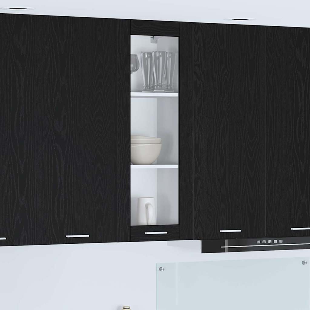 Hanging Cabinet Black Oak 40 x 31 x 100 cm Engineered Wood
