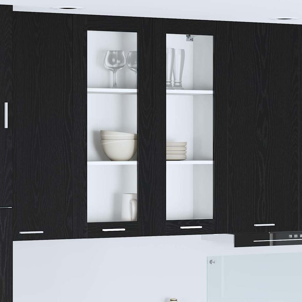 Hanging Cabinet Black Oak 80 x 31 x 100 cm Engineered Wood