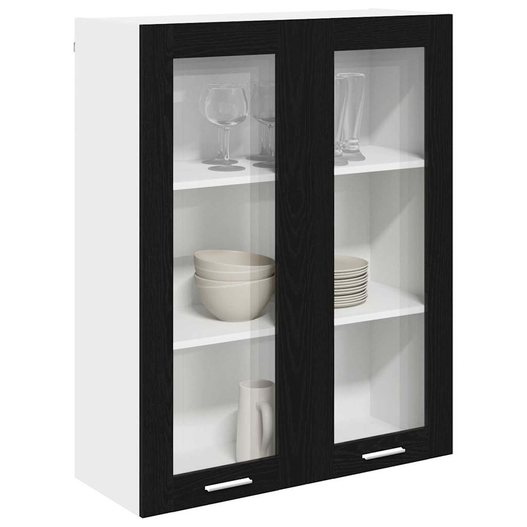 Hanging Cabinet Black Oak 80 x 31 x 100 cm Engineered Wood