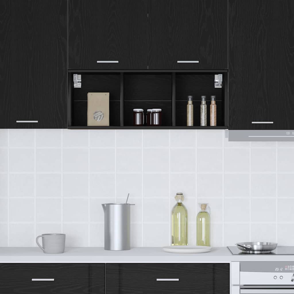 Hanging Cabinet Black Oak 30 x 29,5 x 80 cm Engineered Wood