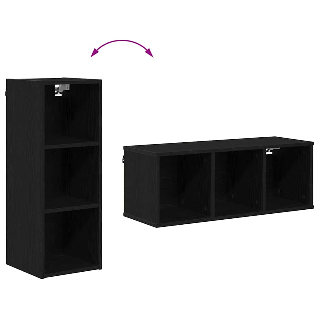 Hanging Cabinet Black Oak 30 x 29,5 x 80 cm Engineered Wood