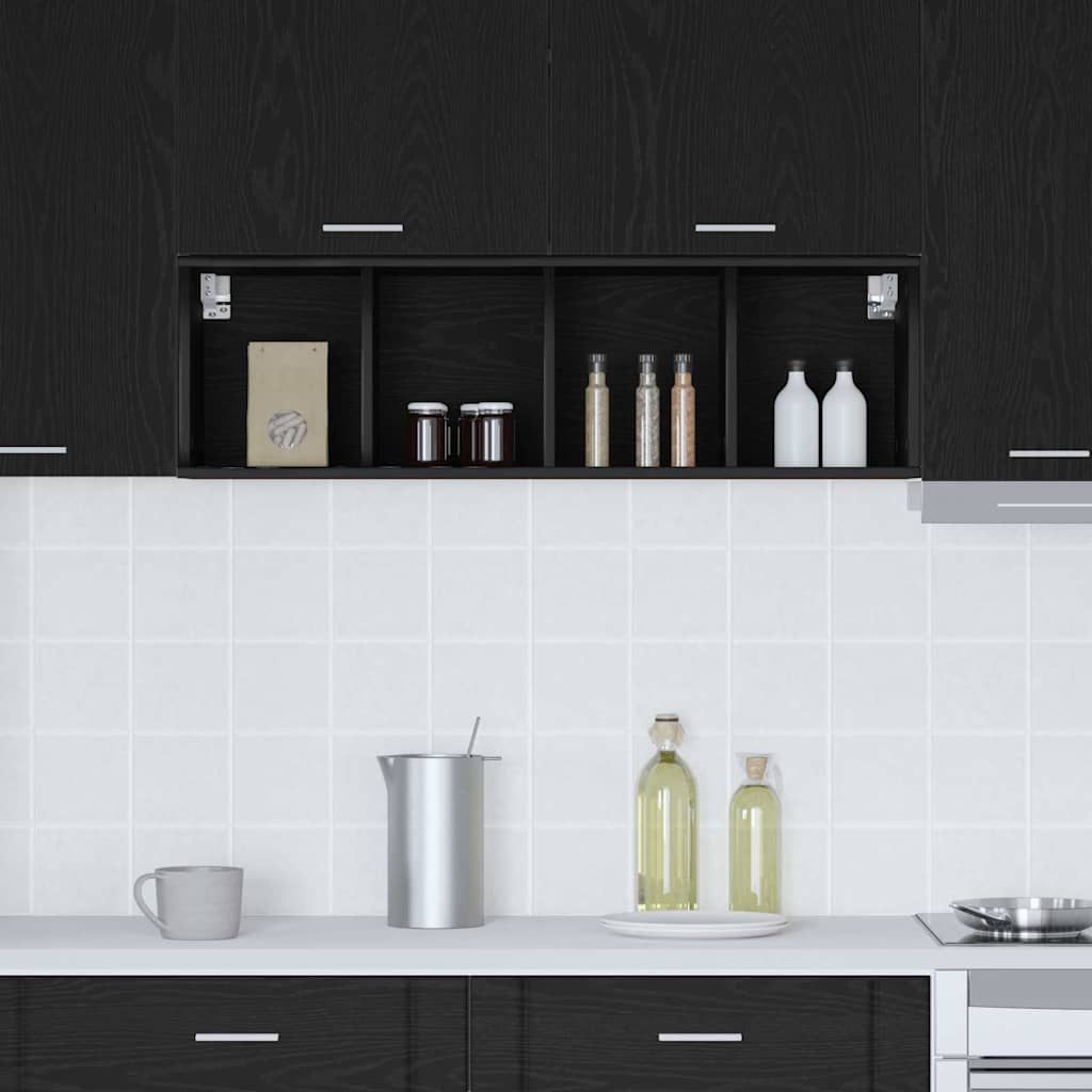 Hanging Cabinet Black Oak 30 x 29,5 x 100 cm Engineered Wood
