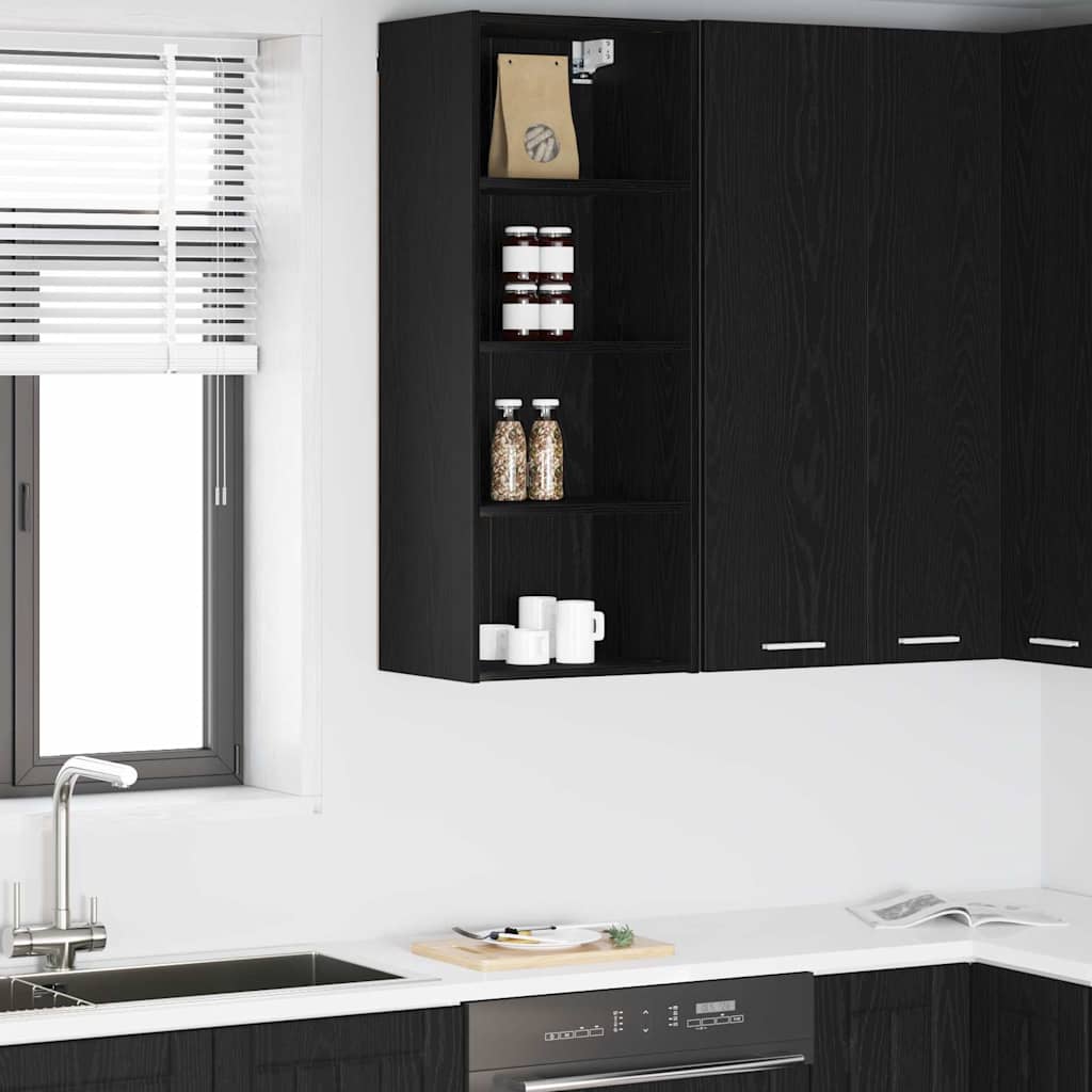 Hanging Cabinet Black Oak 40 x 29,5 x 100 cm Engineered Wood