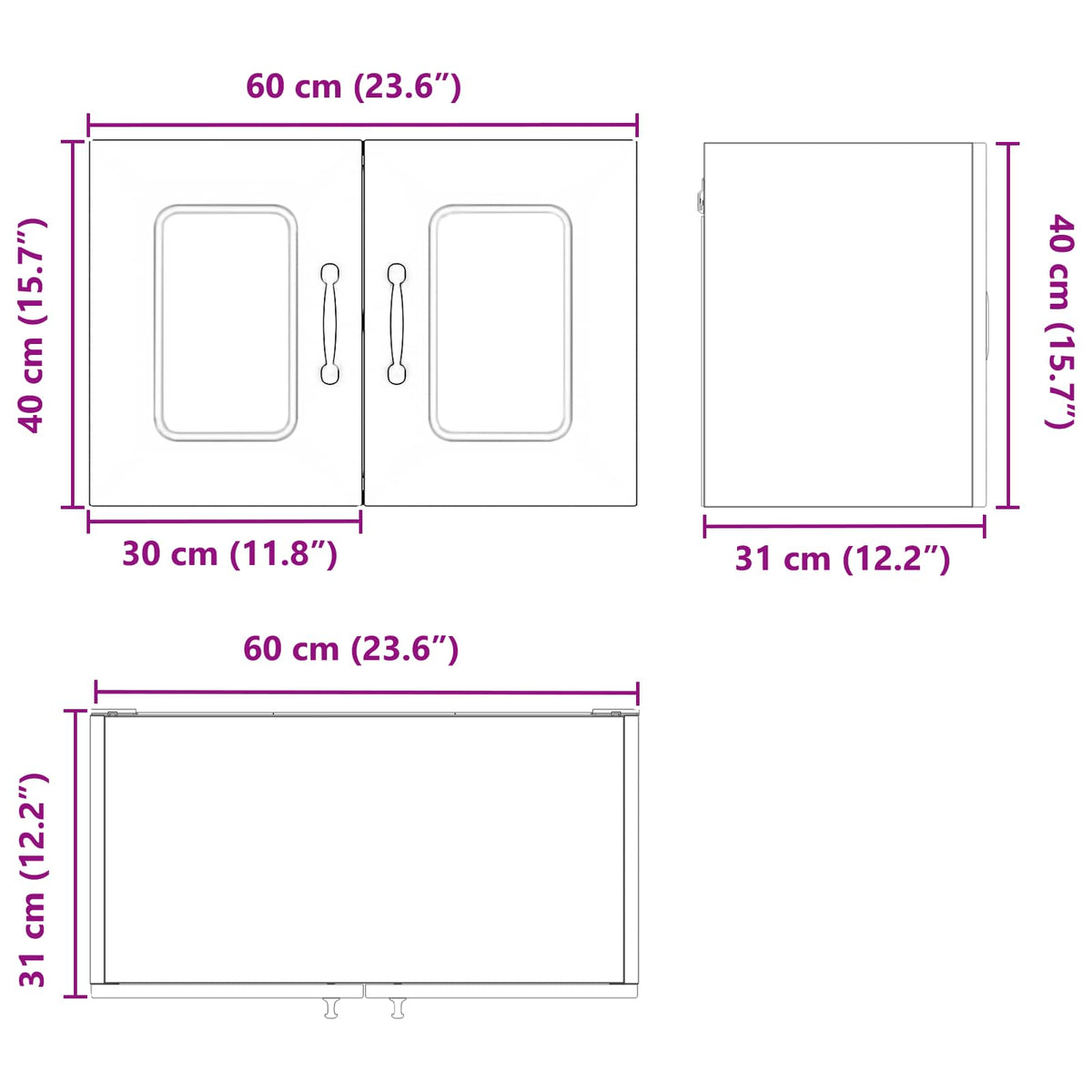 Dishwasher Panel Kalmar White 60 x 31 x 40 cm Engineered Wood