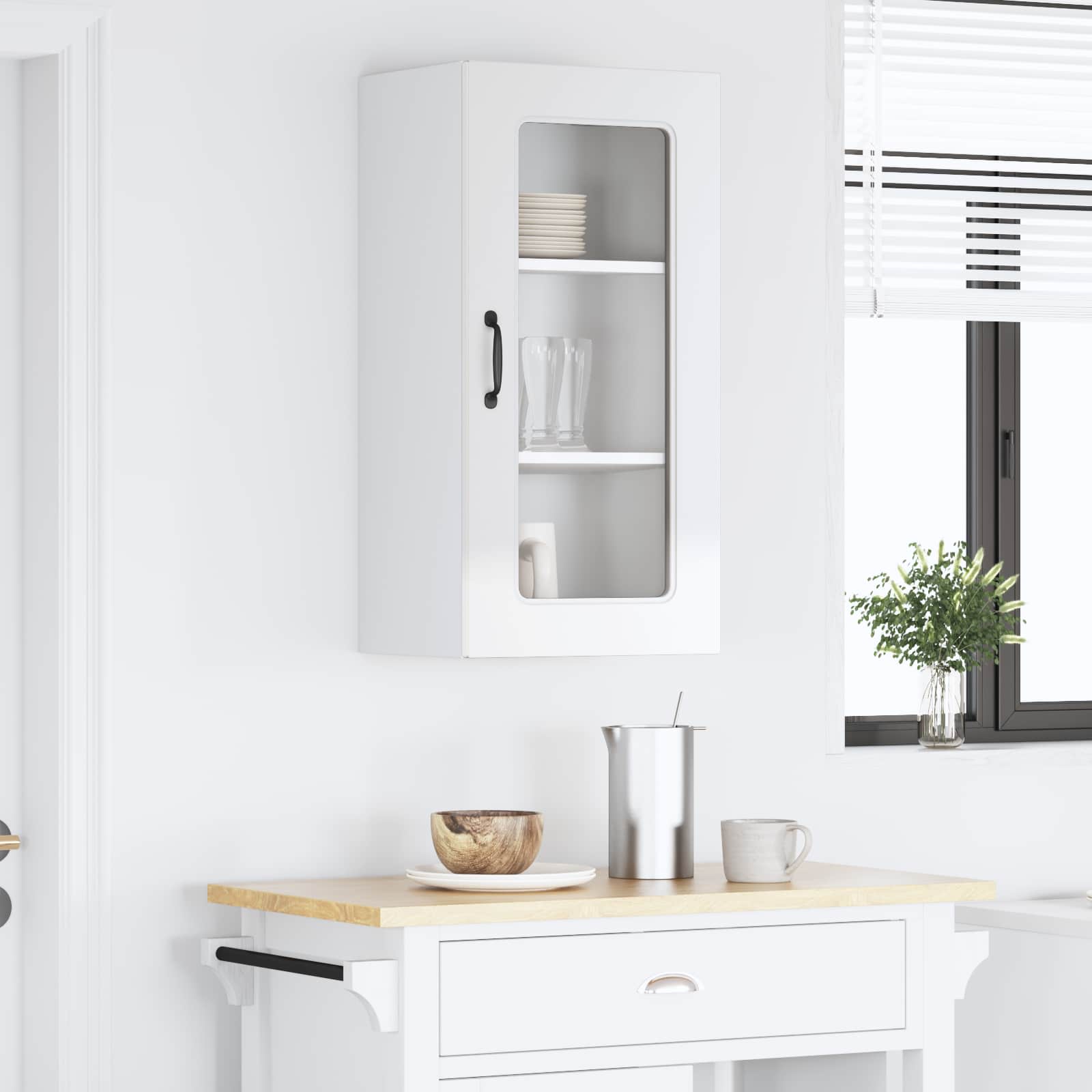 Kitchen Cabinet Kalmar High Gloss White 40 x 31 x 80 cm