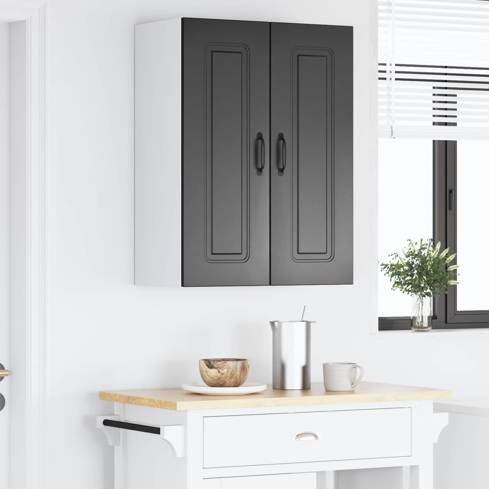 Kitchen Cabinet Kalmar Black 60 x 31 x 80 cm Engineered Wood