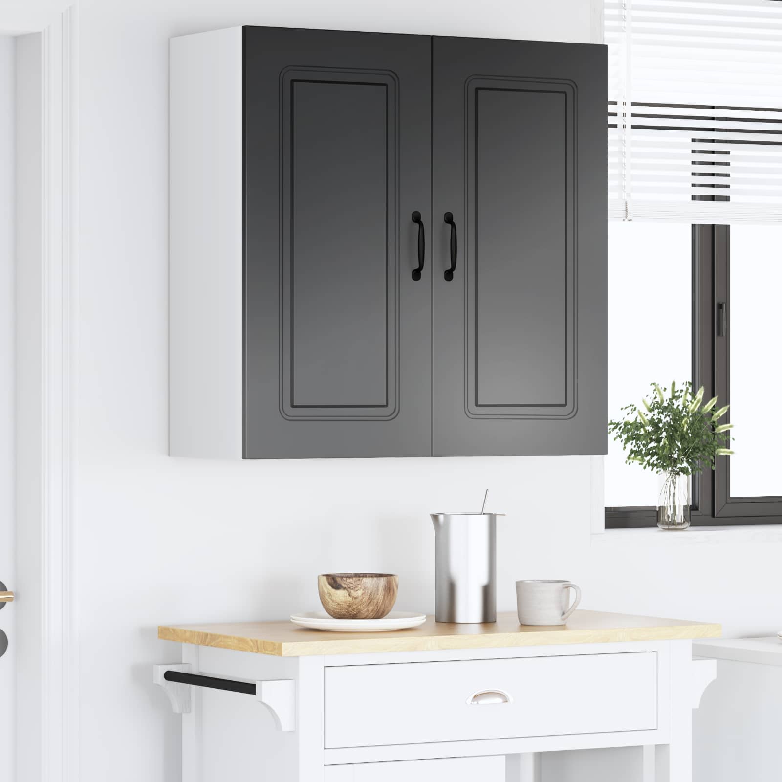 Kitchen Cabinet Kalmar Black 80 x 31 x 80 cm Engineered Wood