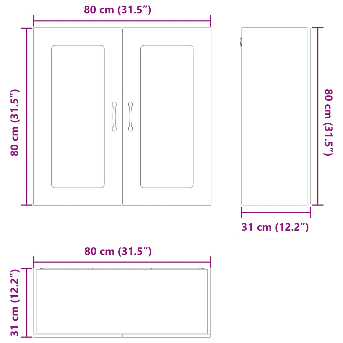 Dishwasher Panel Kalmar White 80 x 31 x 80 cm Engineered Wood