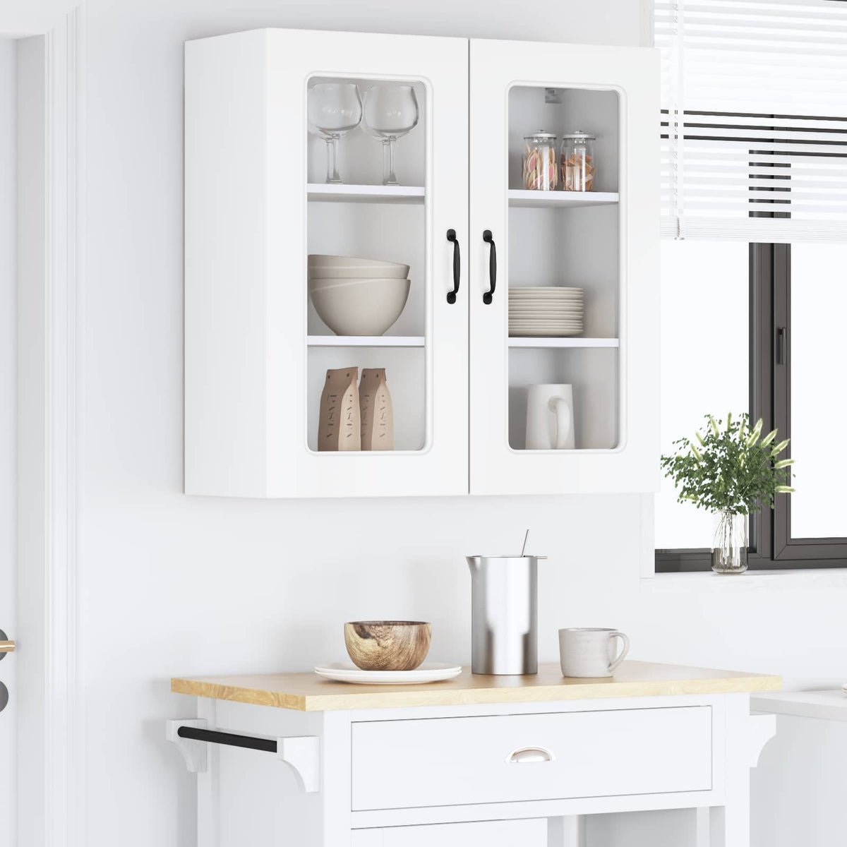 Kitchen Cabinet Kalmar High Gloss White 80 x 31 x 80 cm