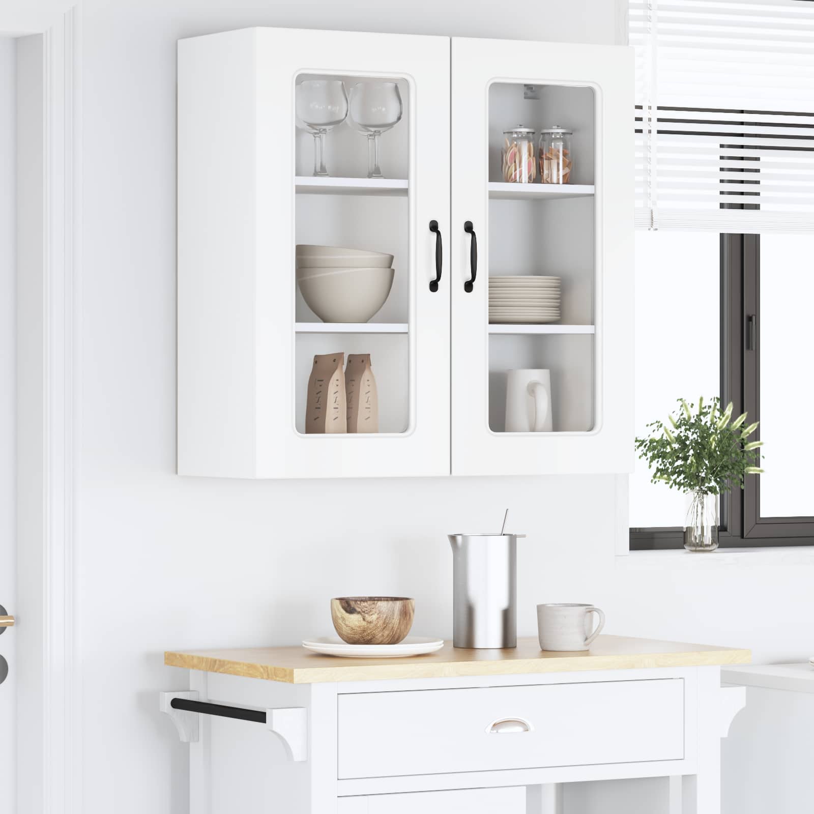 Kitchen Cabinet Kalmar High Gloss White 80 x 31 x 80 cm