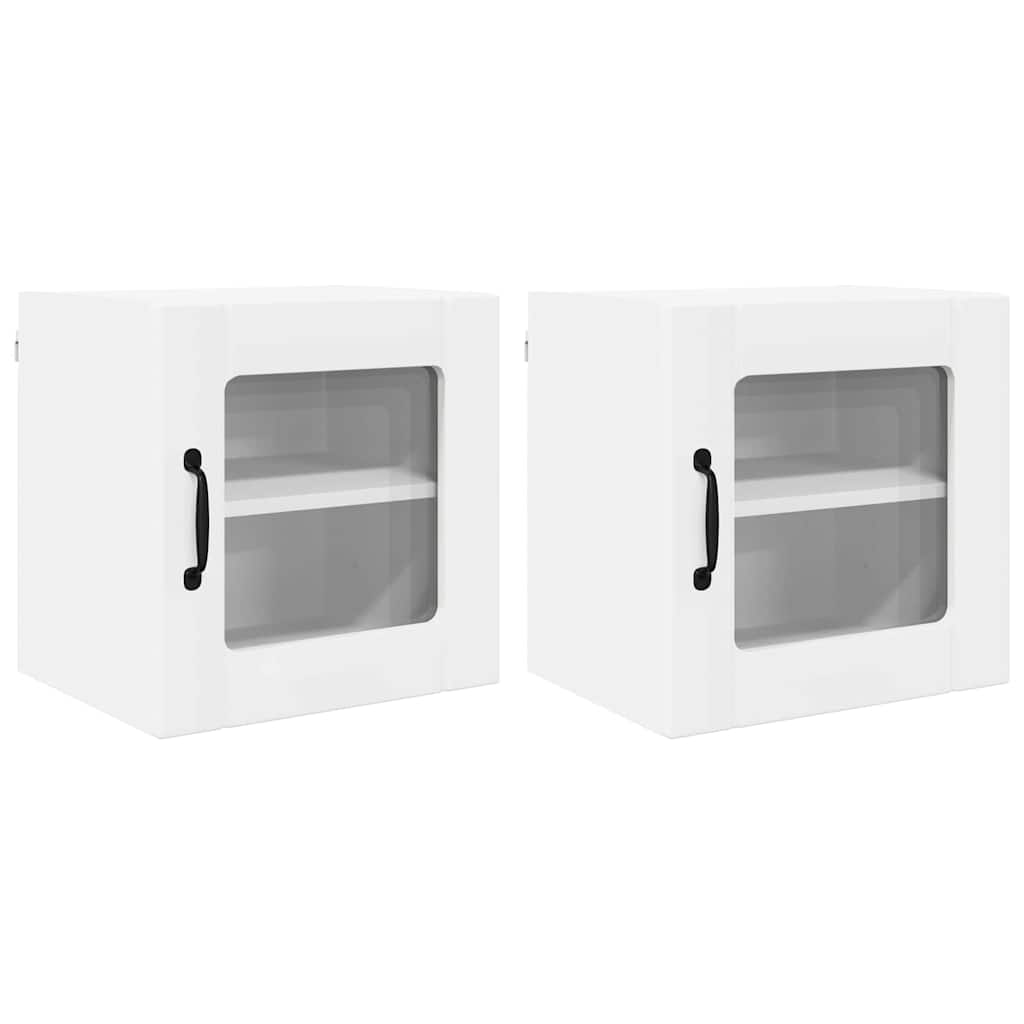 Wall Glass Cabinet LUCCA 2 pcs White 40 x 31 x 40 cm