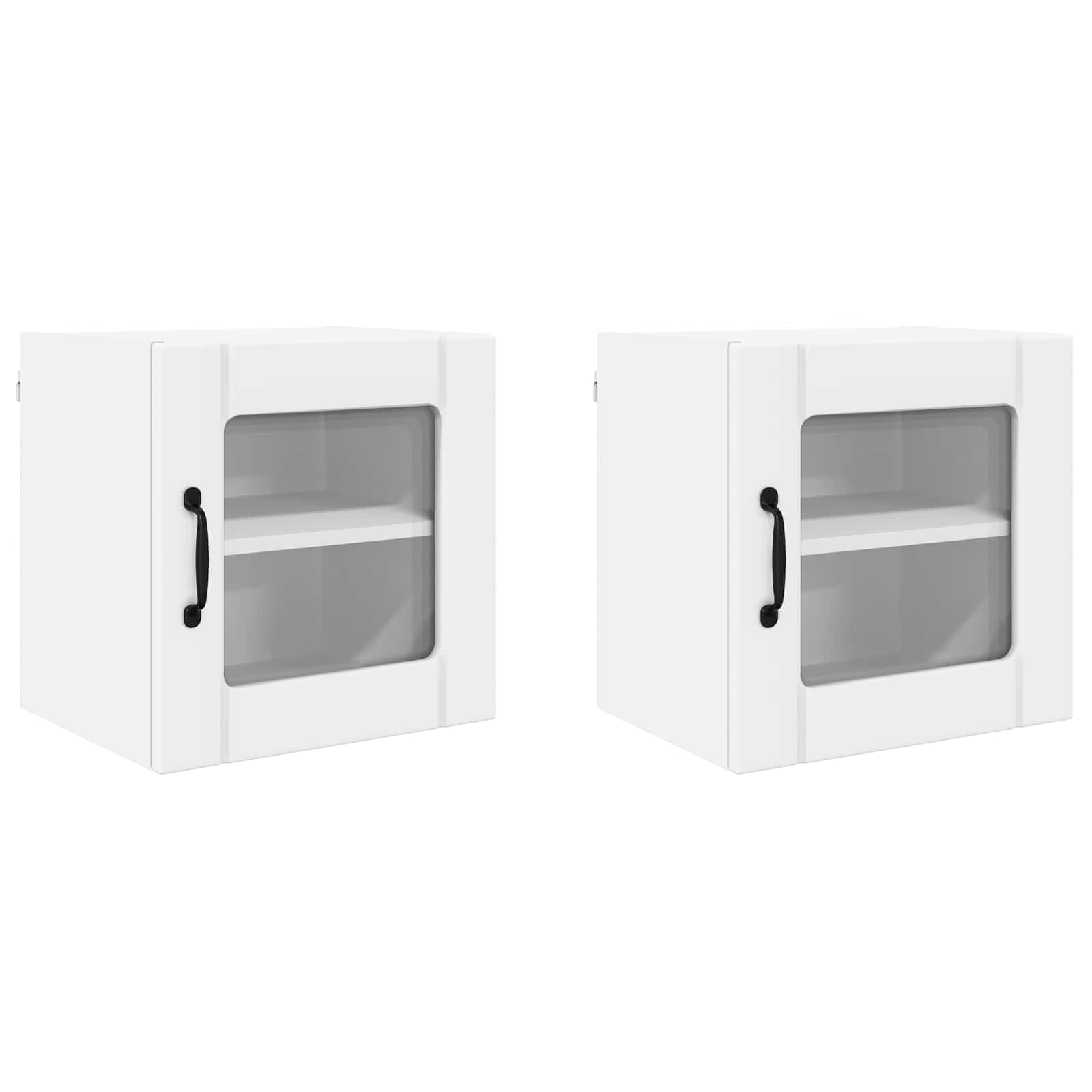 Wall Glass Cabinet LUCCA 2 pcs White 40 x 31 x 40 cm