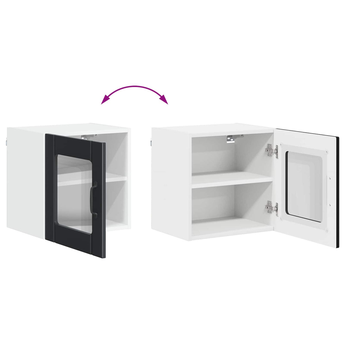 Wall Glass Cabinet LUCCA Black 40 x 31 x 40 cm Engineered Wood