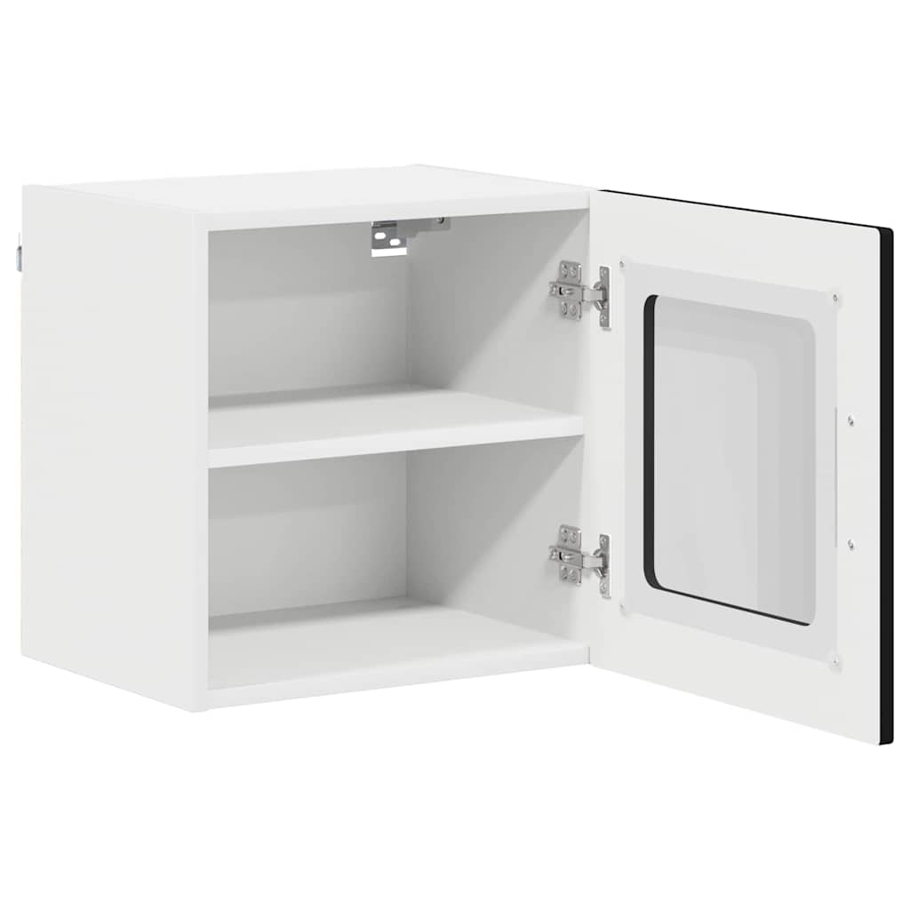 Wall Glass Cabinet LUCCA 2 pcs Black 40 x 31 x 40 cm