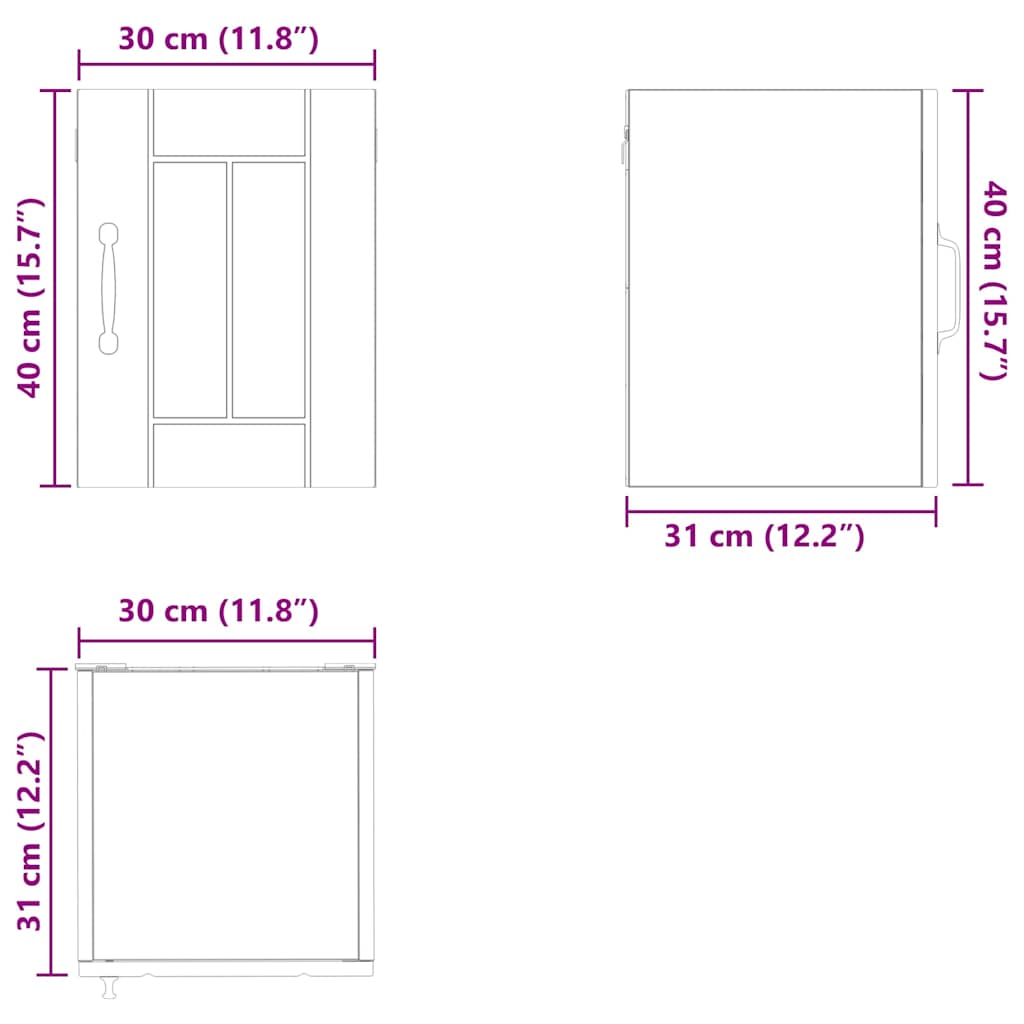 Kitchen Cabinet White 30 x 31 x 40 cm Engineered Wood