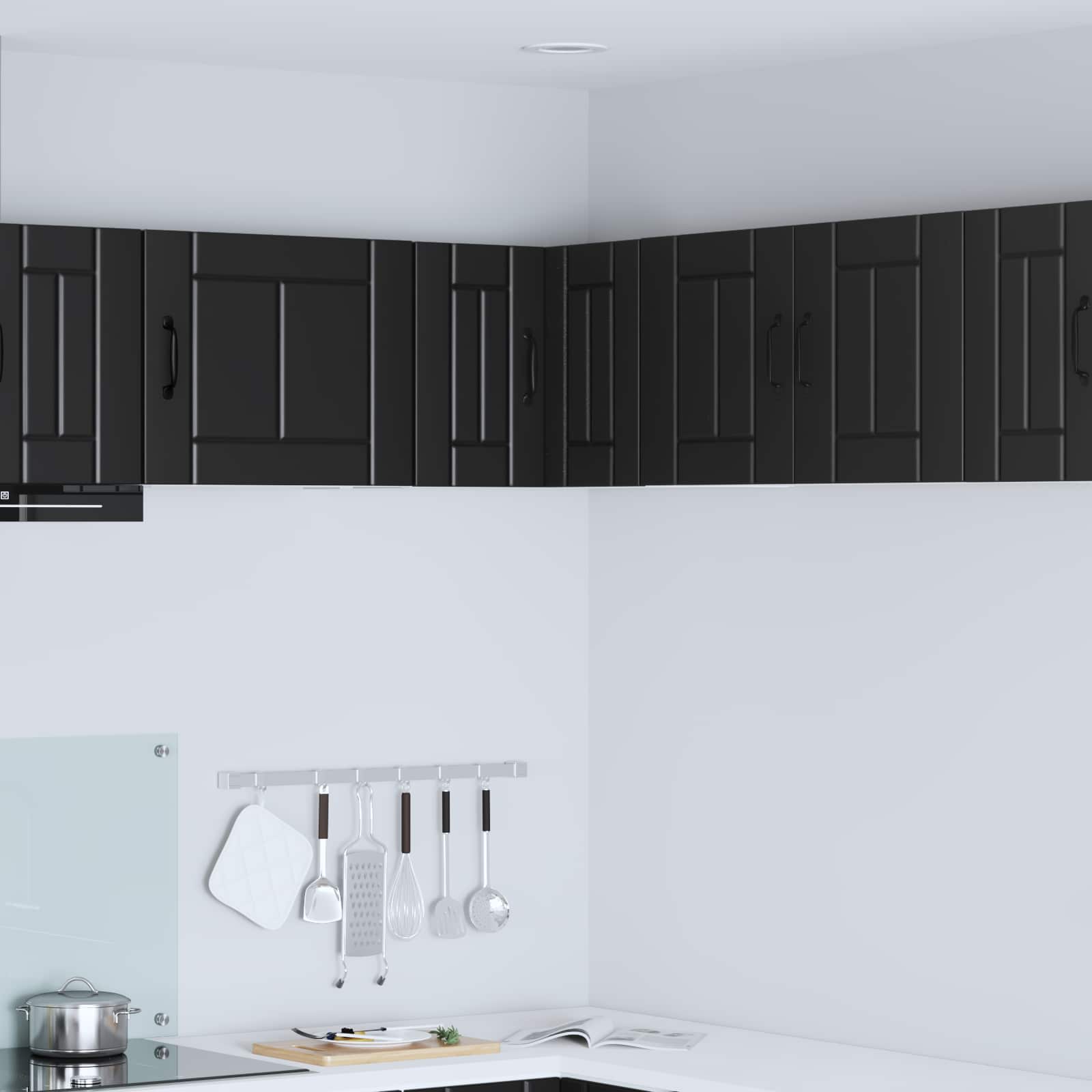 Wall Corner Cabinet LUCCA Black 57 x 57 x 40 cm Engineered Wood