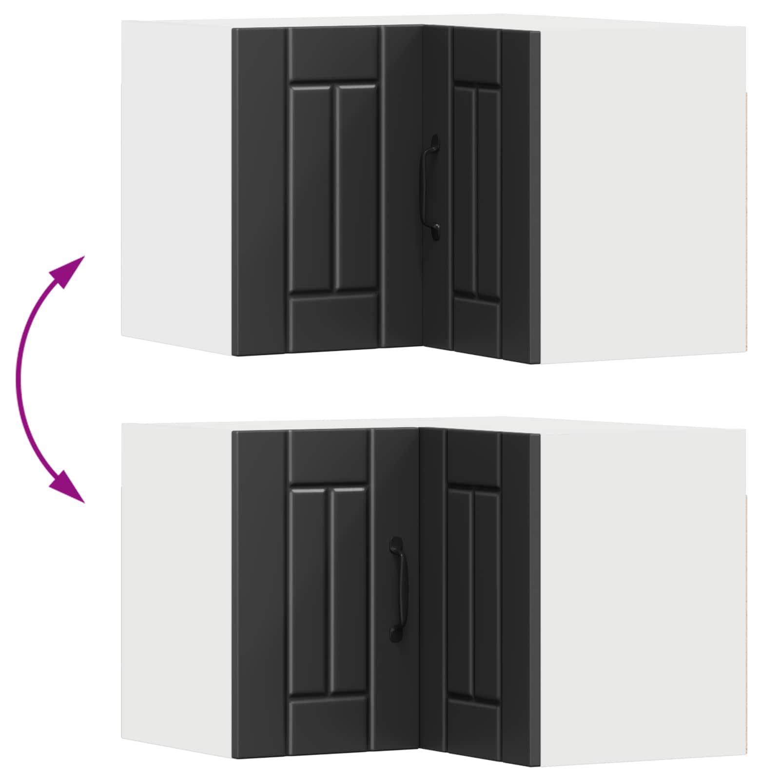 Wall Corner Cabinet LUCCA Black 57 x 57 x 40 cm Engineered Wood