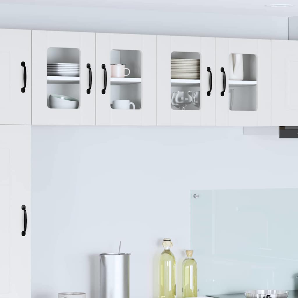 Wall Glass Cabinet LUCCA White 60 x 31 x 40 cm Engineered Wood