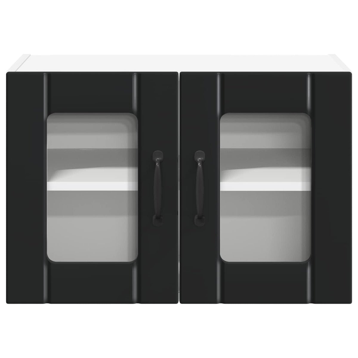Wall Glass Cabinet LUCCA Black 60 x 31 x 40 cm Engineered Wood