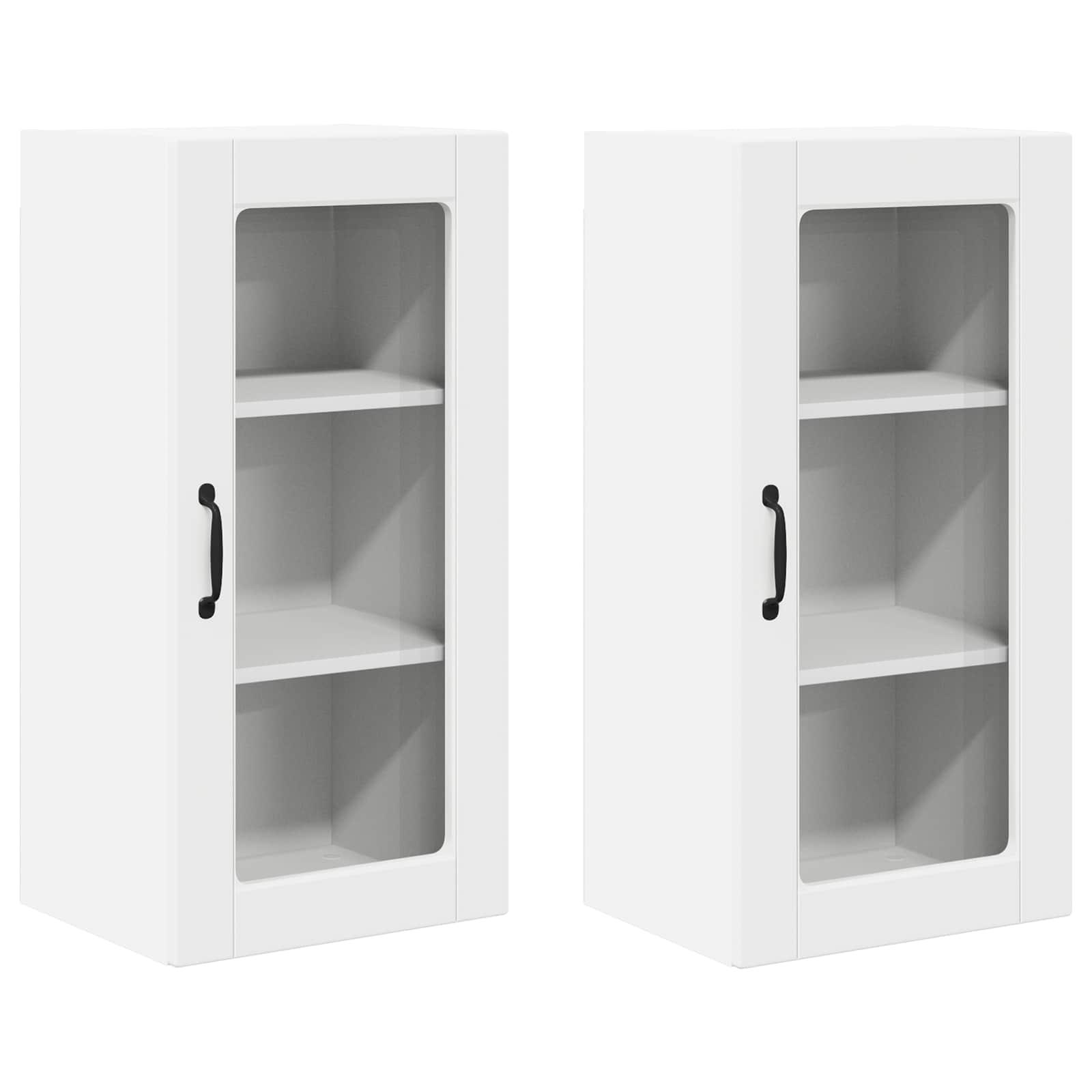 Wall Glass Cabinet LUCCA 2 pcs White 40 x 31 x 80 cm