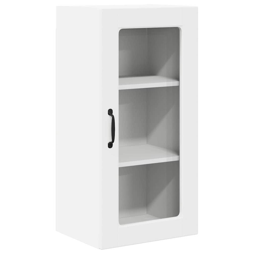 Wall Glass Cabinet LUCCA 2 pcs White 40 x 31 x 80 cm