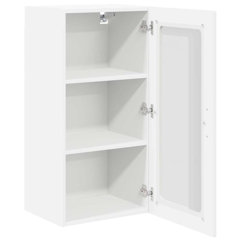 Wall Glass Cabinet LUCCA 2 pcs White 40 x 31 x 80 cm