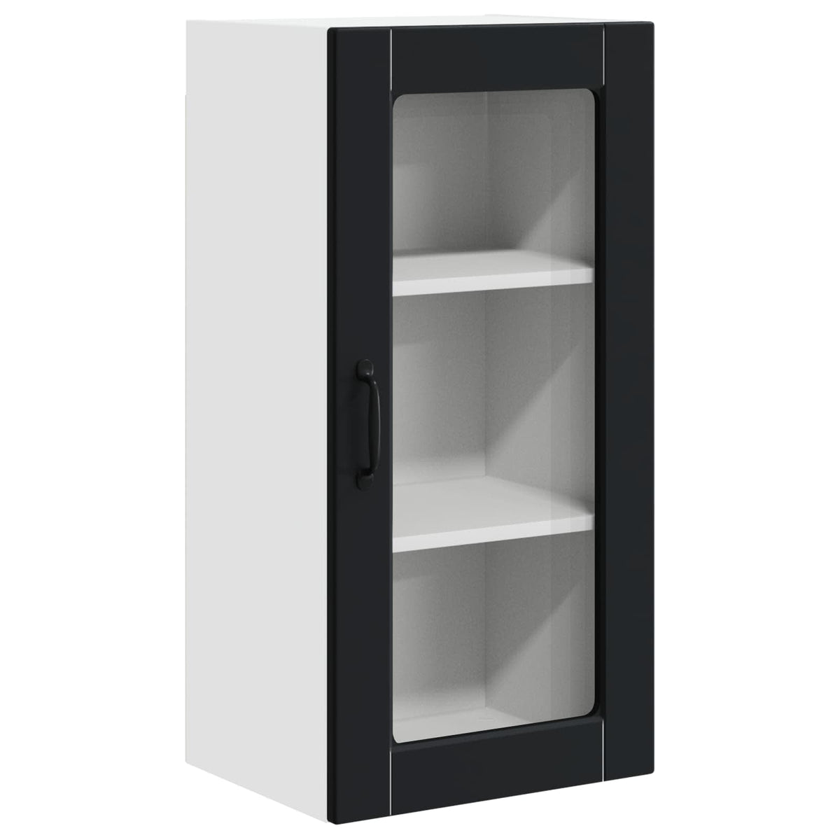Wall Glass Cabinet LUCCA Black 40 x 31 x 80 cm Engineered Wood
