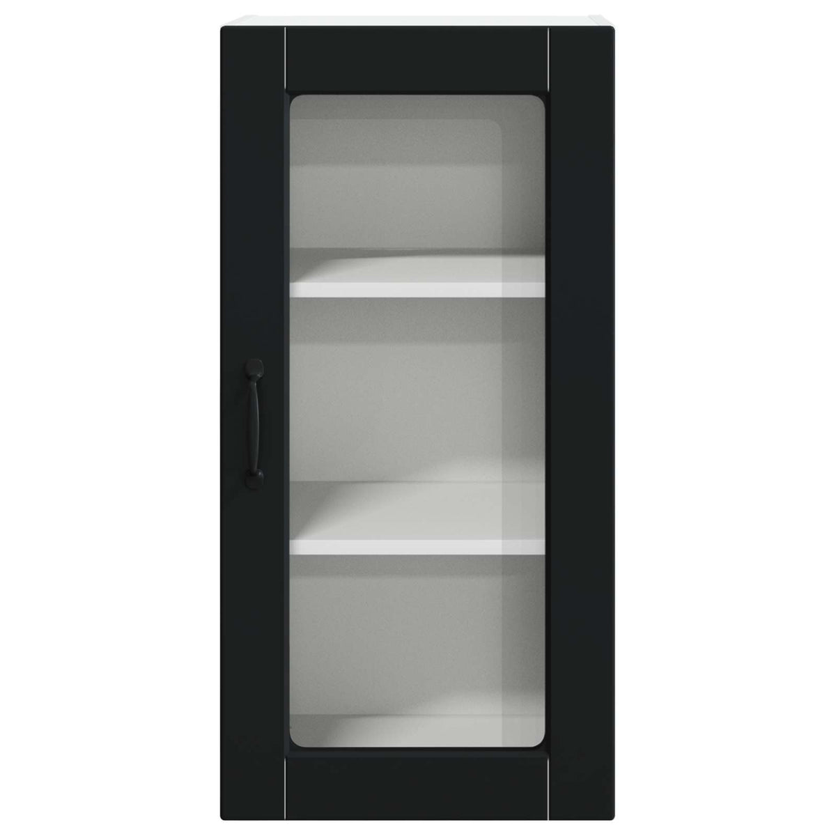 Wall Glass Cabinet LUCCA Black 40 x 31 x 80 cm Engineered Wood