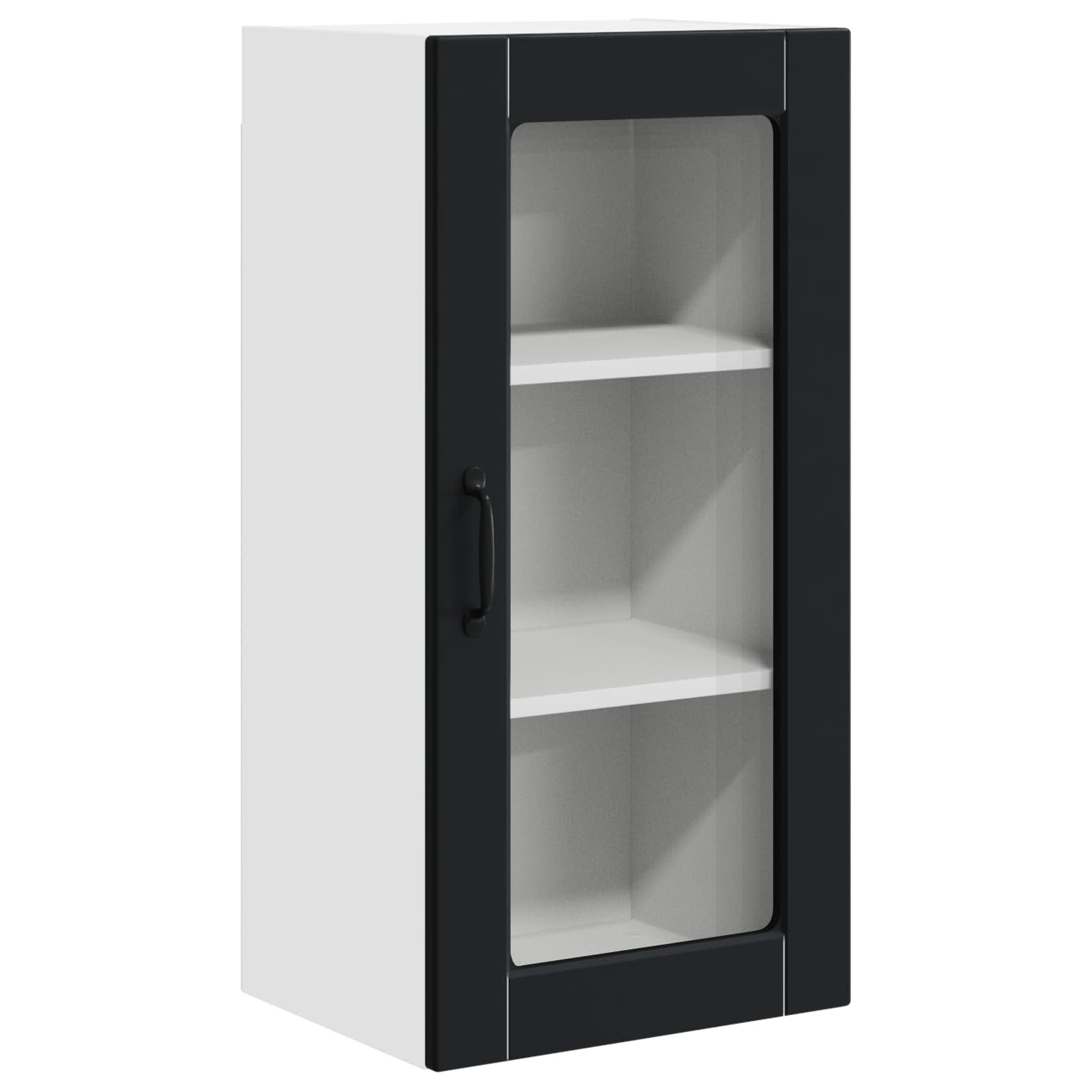 Wall Glass Cabinet LUCCA 2 pcs Black 40 x 31 x 80 cm