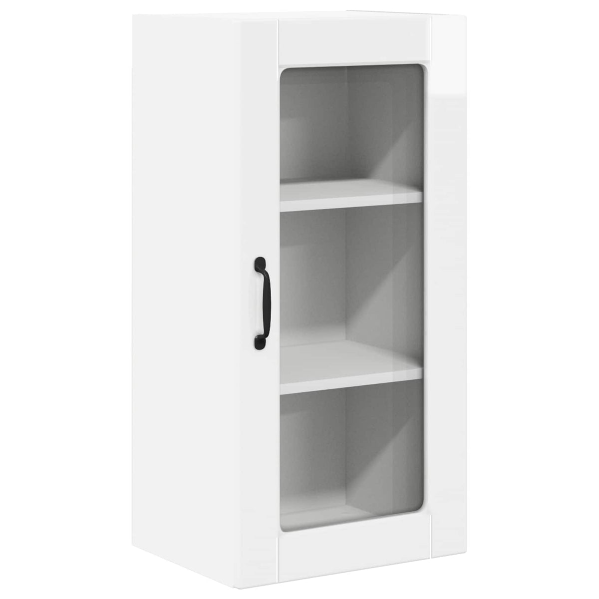 Wall Glass Cabinet LUCCA 2 pcs High Gloss White 40 x 31 x 80 cm