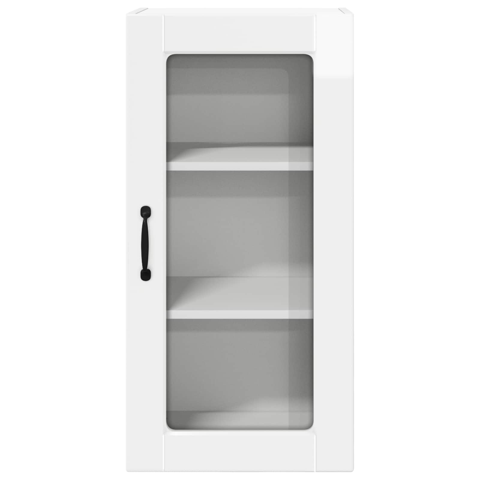 Wall Glass Cabinet LUCCA 2 pcs High Gloss White 40 x 31 x 80 cm
