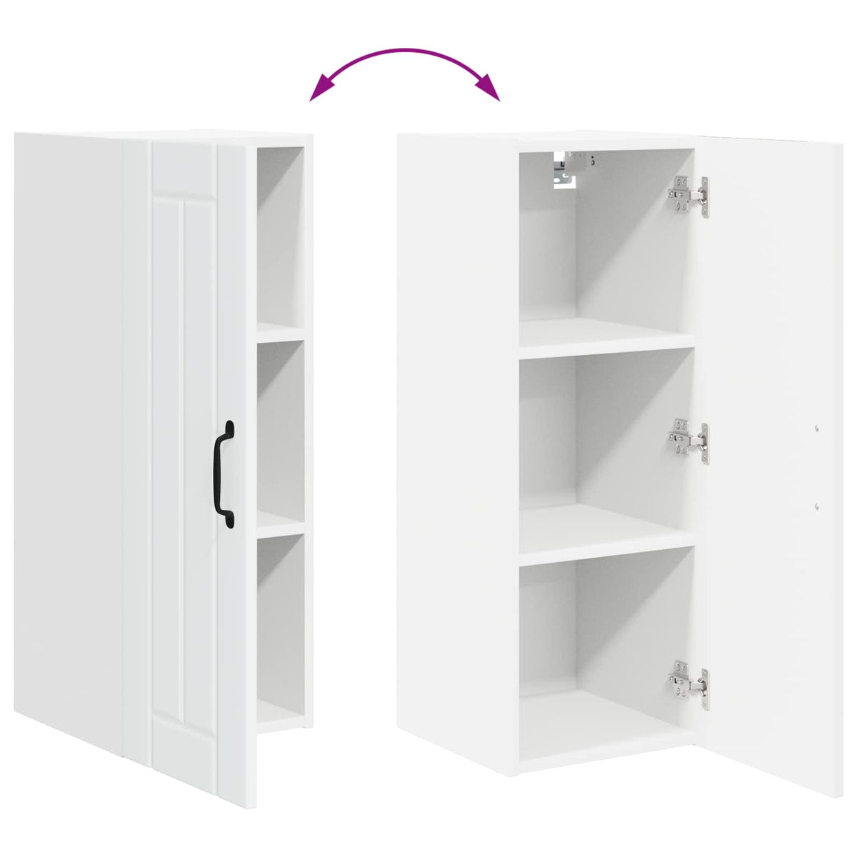 Kitchen Wall Cabinet White 30 x 31 x 80 cm Engineered Wood