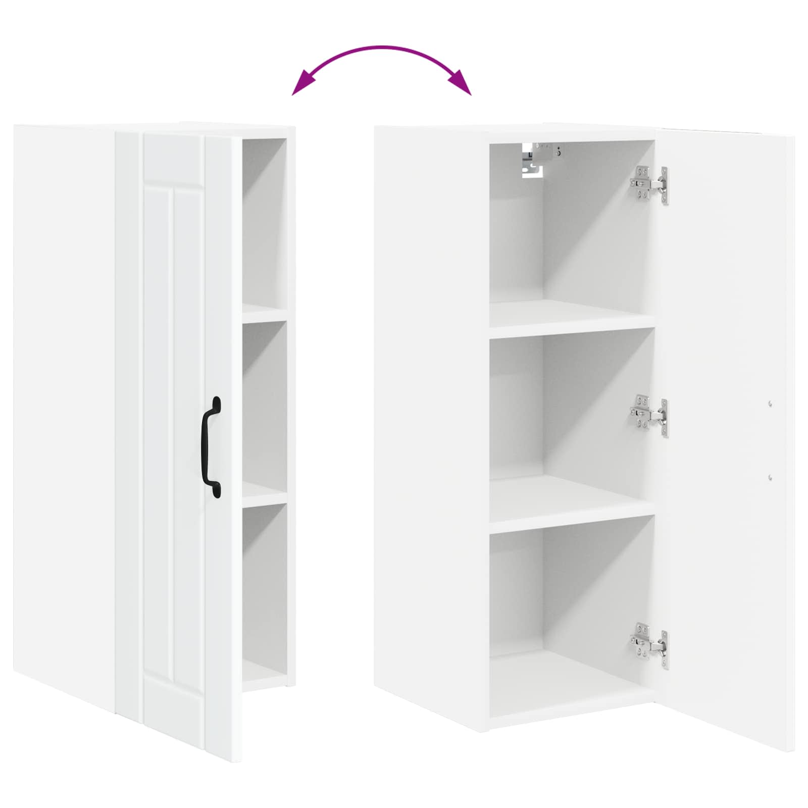 Wall Cabinet LUCCA 2 pcs White 30 x 31 x 80 cm Engineered Wood