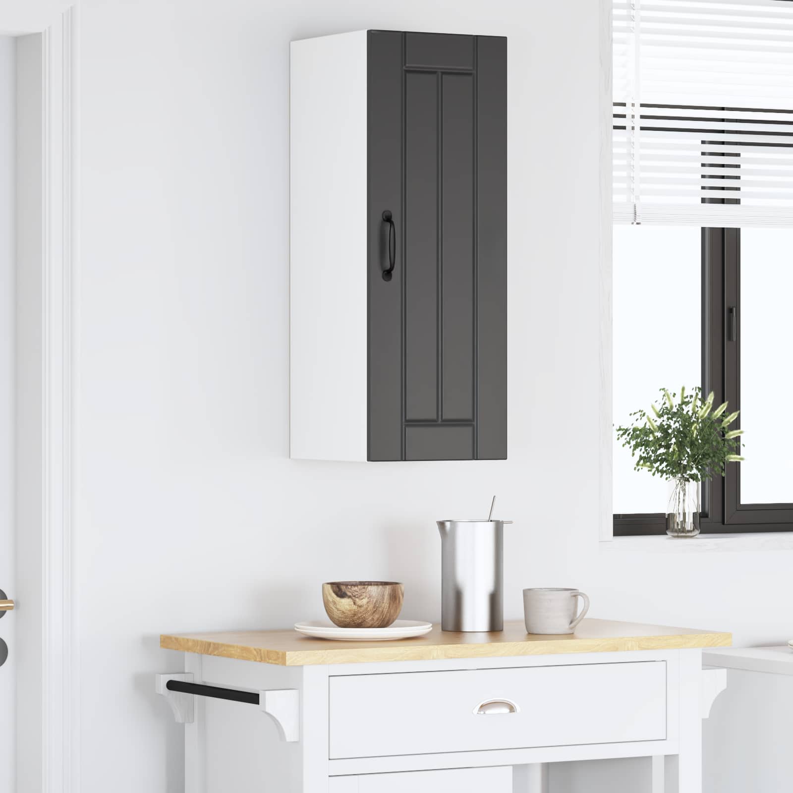 Wall Cabinet LUCCA Black 30 x 31 x 80 cm Engineered Wood