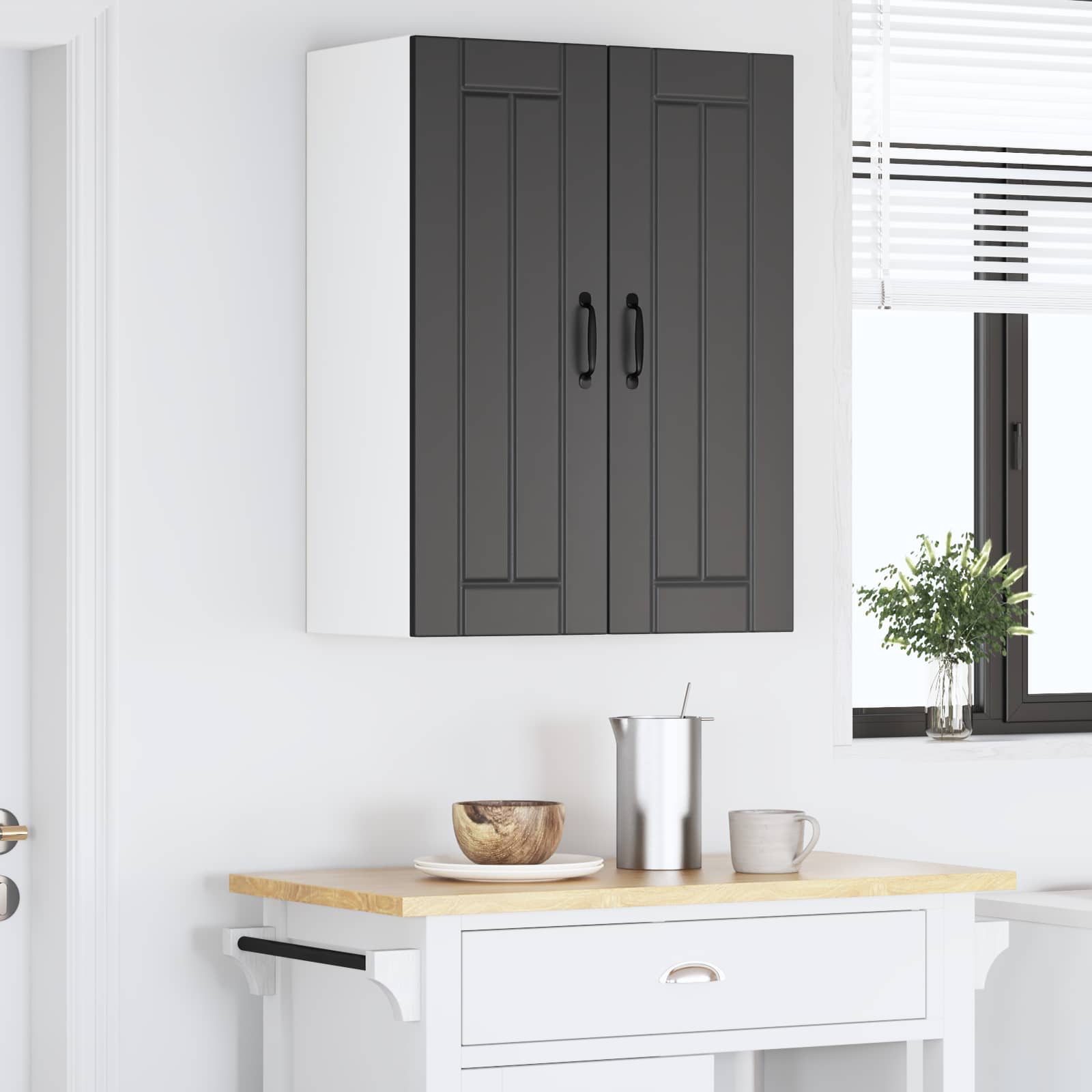 Wall Cabinet LUCCA 2 pcs Black 30 x 31 x 80 cm Engineered Wood