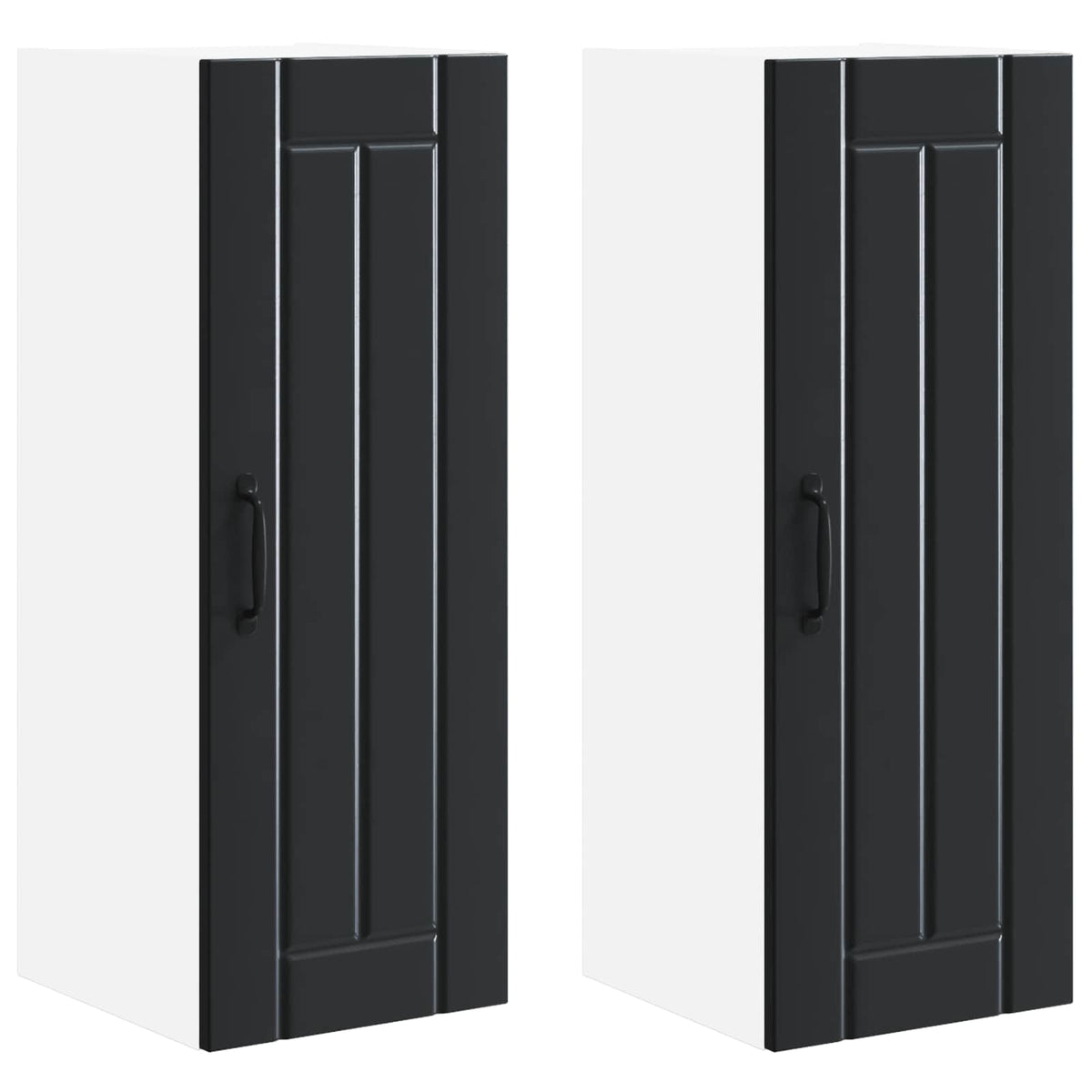 Wall Cabinet LUCCA 2 pcs Black 30 x 31 x 80 cm Engineered Wood